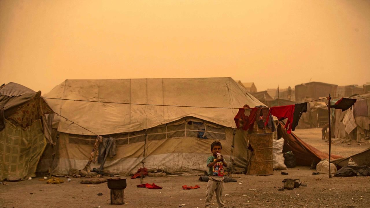 A camp for displaced people in the countryside in northern Syria. Picture: AFP