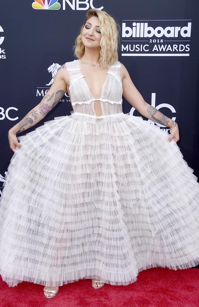 Julia Michaels, looking like a really gorgey version of those dolls you put over the dunny roll. Picture: AP