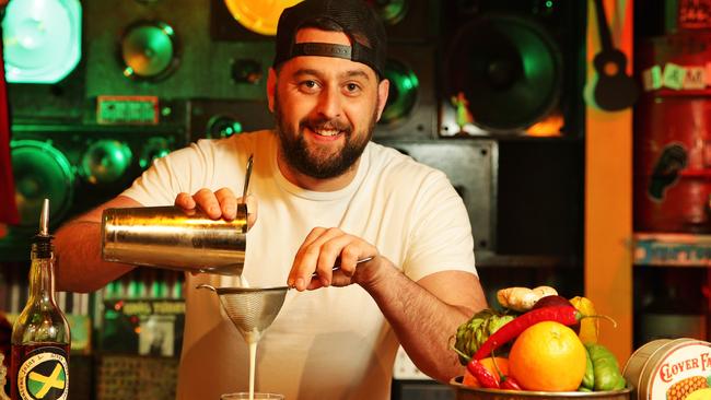 James Ekless at Jamtown makes cocktails with a Caribbean twist. Picture: Braden Fastier