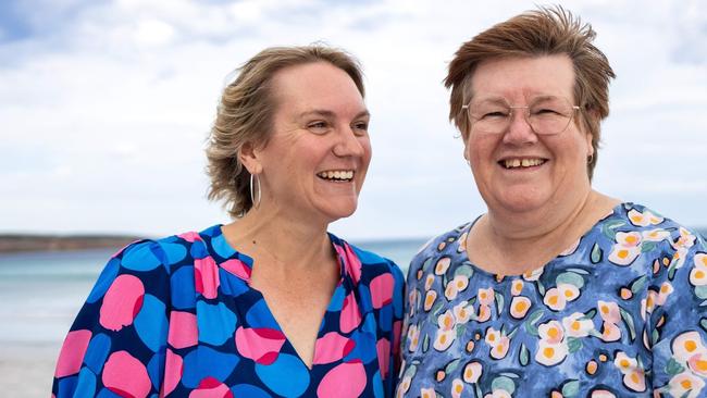 Renee Elliott with her mum Judith Fiegert who both have battled breast cancer. Picture: Supplied