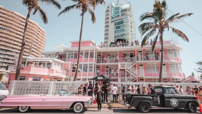 The restaurant attached to The Pink Hotel in Coolangatta is where the Chinese restaurant scenes were filmed in Muriel's Wedding. Picture: The Pink Hotel