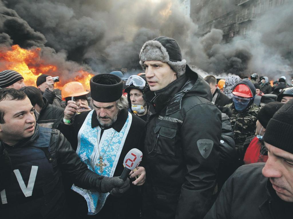 Former WBC heavyweight boxing champion Vitali Klitschko during his campaign for mayor in 2014. Picture: AP.