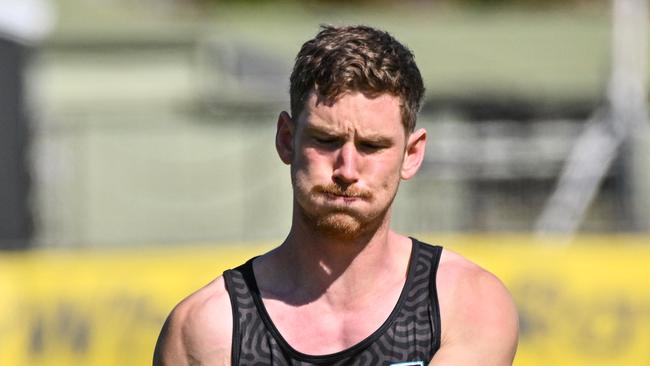 SEPTEMBER 16, 2024: Kane Farrell during Port Adelaide training at Alberton. Picture: Brenton Edwards