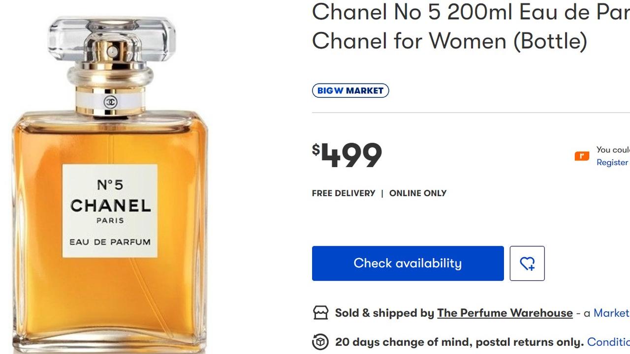 The Market features a range of products, including other high end brands like Chanel. Picture: Big W