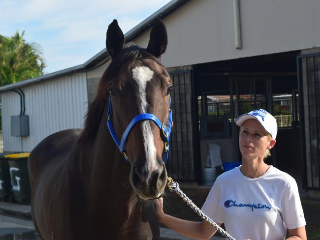 NEW KIDS ON THE BLOCK: Donna Grisedale with her seven-year-old gelding Waltzing Willie at the Coffs Harbour Racing Club.