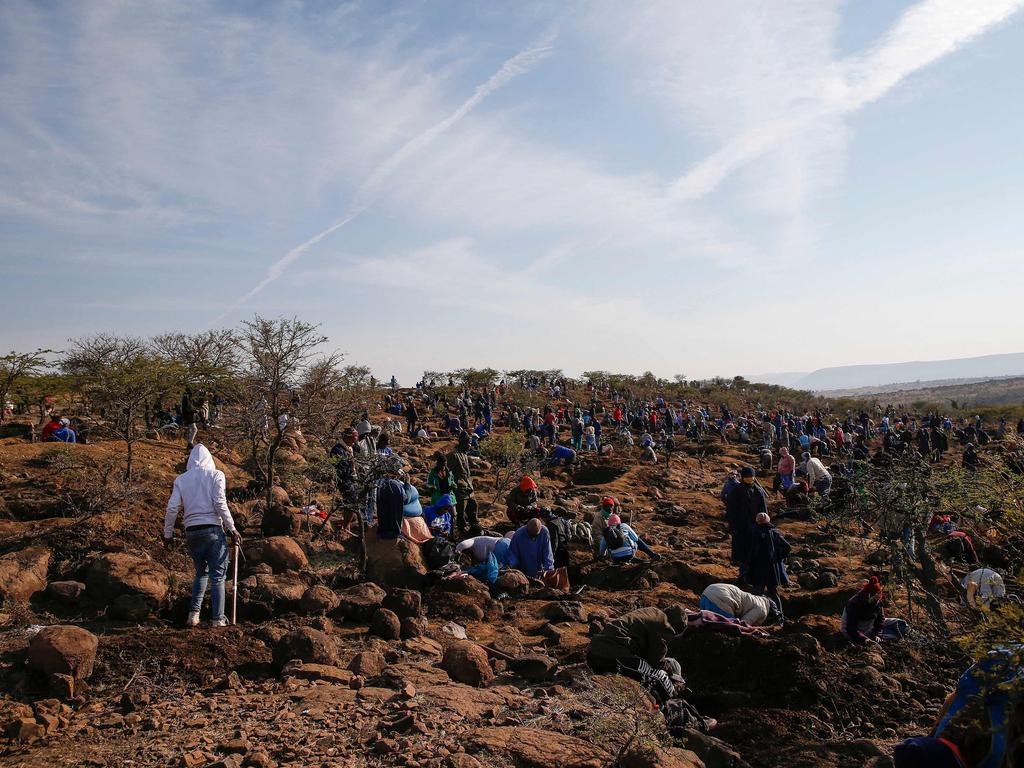 The diamond rush began after a cattle herder unearthed a handful of unidentified crystal-like pebbles. Picture: Phill Magakoe/AFP