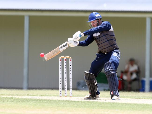 Broadbeach opener <i><b>Keegan Armstrong</b></i> finished on 26 not out from 88 balls. Picture by Richard Gosling