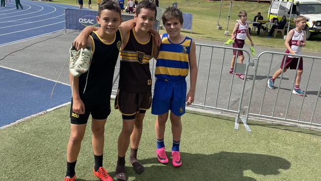 The Div 1, Year 5 podium finishers – Padua's Marcus Page, middle, who won in record time.