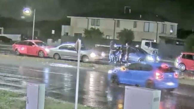 Footage appears to show the victims’ car being boxed in. Picture: Victoria Police