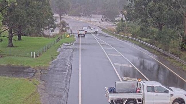 Menangle Bridge at Menangle is closed due to flooding on Thursday morning. Picture: Fire and Rescue NSW