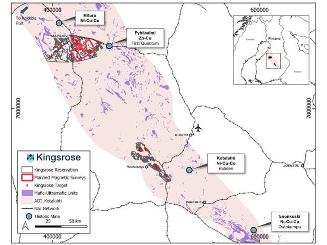 Finland alliance tenements with BHP. Pic: Kingsrose Mining