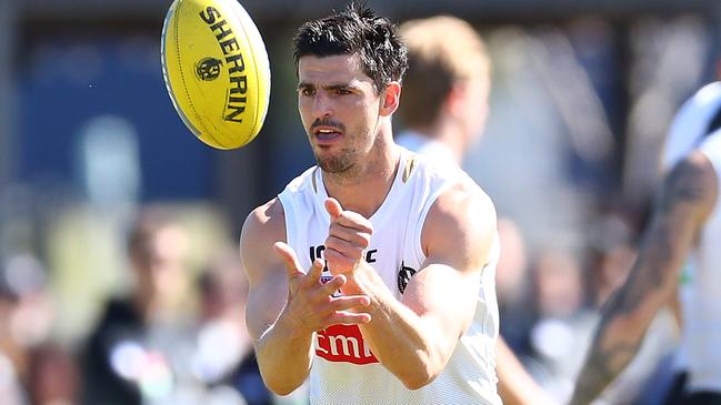 Scott Pendlebury at Collingwood training. Picture: Getty Images