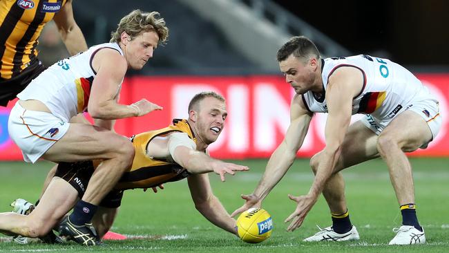 Hawthorn were the worst contested-ball side in the competition this season. Picture: Sarah Reed