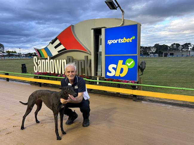 Valpolicella with trainer Tony Zammit at Sandown Park