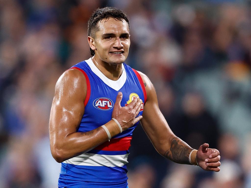 Jamarra Ugle-Hagan celebrates a goal. Picture: Getty Images