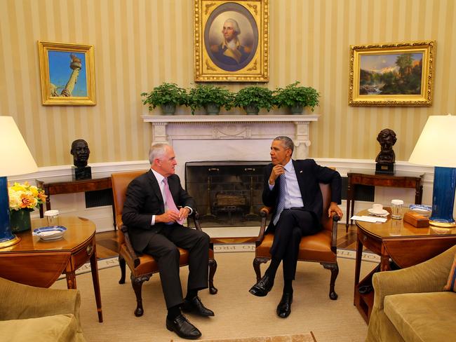 Barack Obama praises Australia’s fight against IS as he meets Malcolm ...