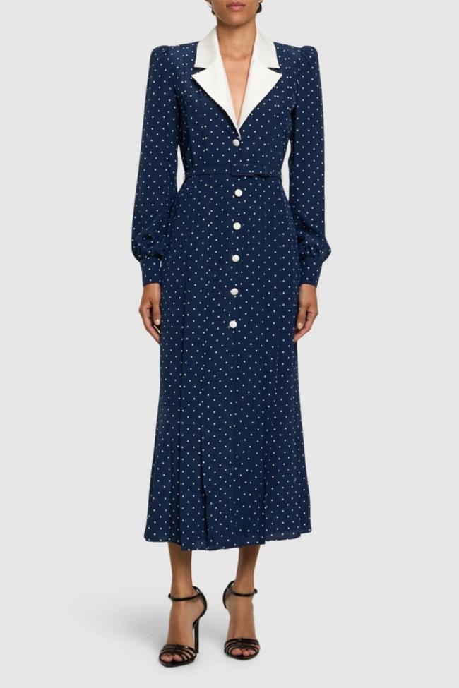 SHOP NOW: Alessandra Rich Polka dot print dress, $2829 from LuisaViaRoma