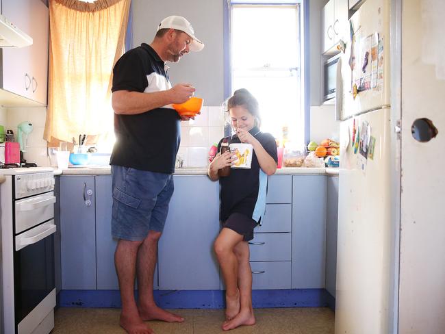 The ‘parenting’ program helped Brad and his partner Hayley learn how to take care of their children, which includes eating healthy foods. Picture: Sam Ruttyn