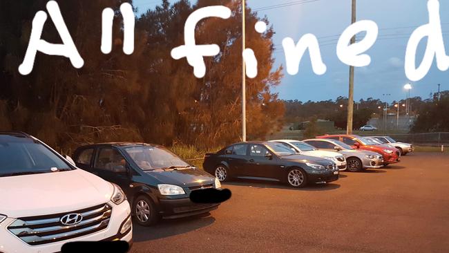 A picture of the cars fined by Campbelltown Council at Leumeah station sent to the <i>Macarthur Chronicle. </i>