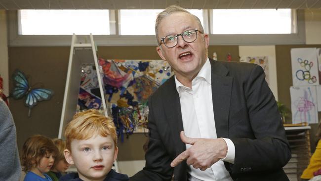 Anthony Albanese has announced a taxpayer-funded pay rise of 15 per cent for childcare workers. Picture: NewsWire / John Appleyard