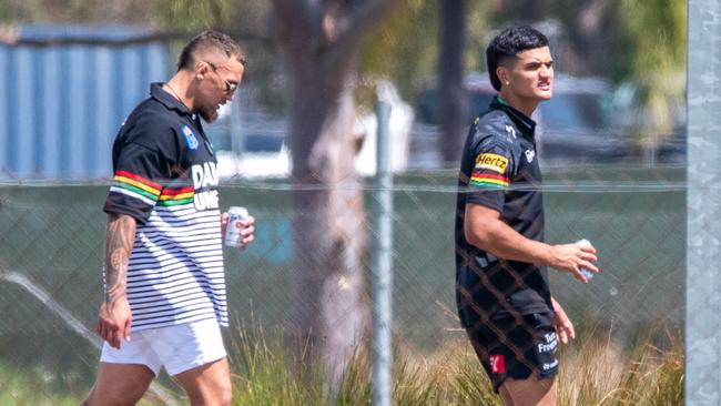 The Daily Telegraph Monday 7 October 2024Penrith FollowJames Fisher Harris and team mate arrive into Penrith Panthers Academy.  Picture Thomas Lisson