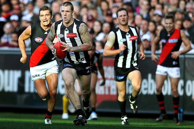 <p>No one could argue with three votes after Swan racked up 45 disposals against the Bombers in Round 19. Picture: Michael Klein</p>