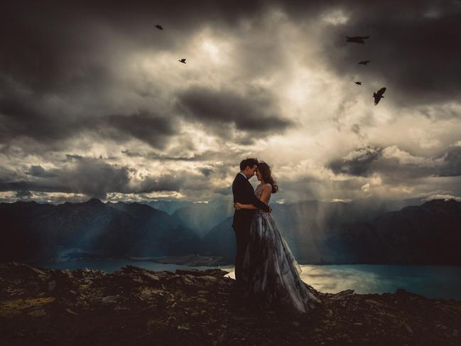 Jim Pollard from Pollard We Are took this photo of a couple embracing at Lake Wakatipu in Queenstown, New Zealand.