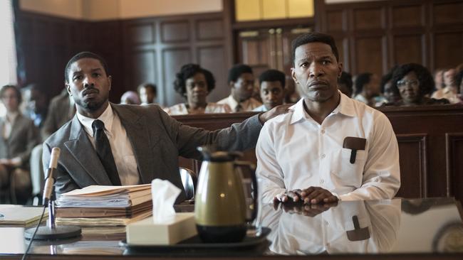 Michael B. Jordan and Jamie Foxx star alongside one another in Just Mercy. Picture: Warner Bros.