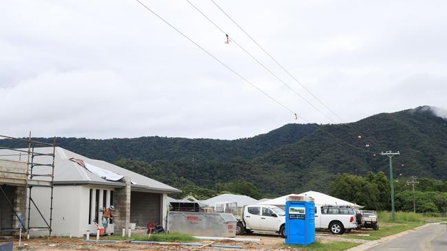 Tradies have to bring generators to carry out any construction work in new areas of Smithfield Village. Picture: Brendan Radke