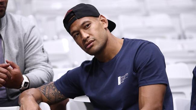 AUCKLAND, NEW ZEALAND - MARCH 21:  Israel Folau during the Taini Jamison Trophy match between the New Zealand Silver Ferns and the Malawai Queens at North Shore Events Centre on March 21, 2018 in Auckland, New Zealand.  (Photo by Phil Walter/Getty Images)