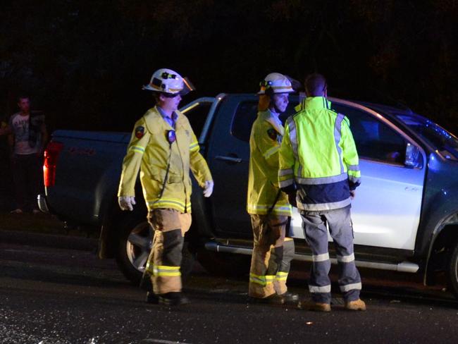 A car crash on the corner of Cemetery and Chermside Roads, Ipswich on Thursday night at about 5:30pm.Photo: Sarah Harvey / The Queensland Times
