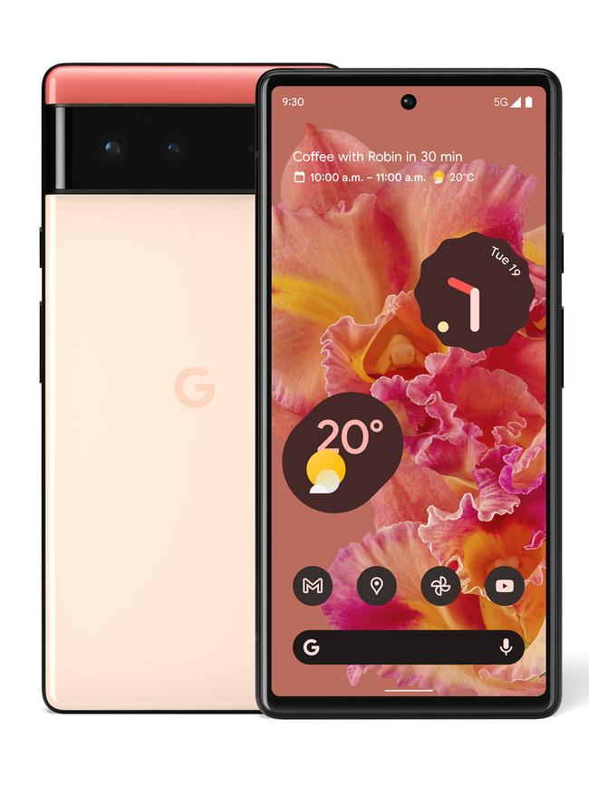 Google Pixel 6 kinda coral colour handset