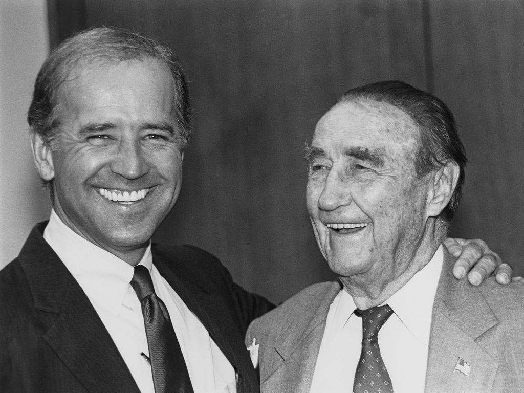 Sens. Joe Biden, D-Del., and Strom Thurmond, R-S.C. Picture: Maureen Keating/CQ Roll Call via Getty Images