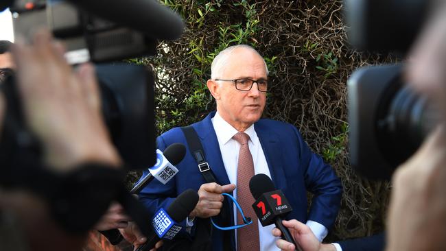 Former prime minister Malcolm Turnbull near his home in Sydney. Picture: AAP