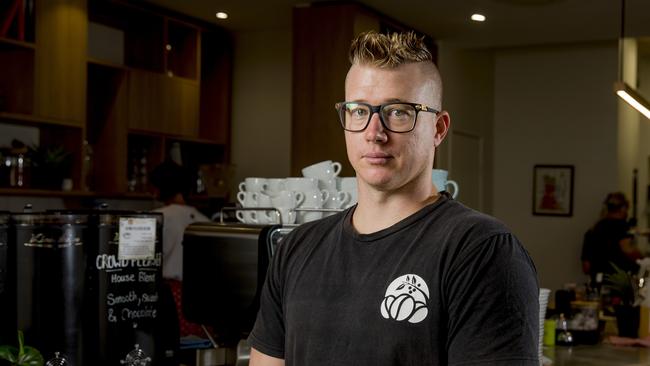 Daniel Smith, a former vet who served with the 6th Battalion Infantry, including tours of duty in Afghanistan, now owns First Fruits Coffee – Cafe and Coffee Roastery in Labrador. Picture: Jerad Williams.