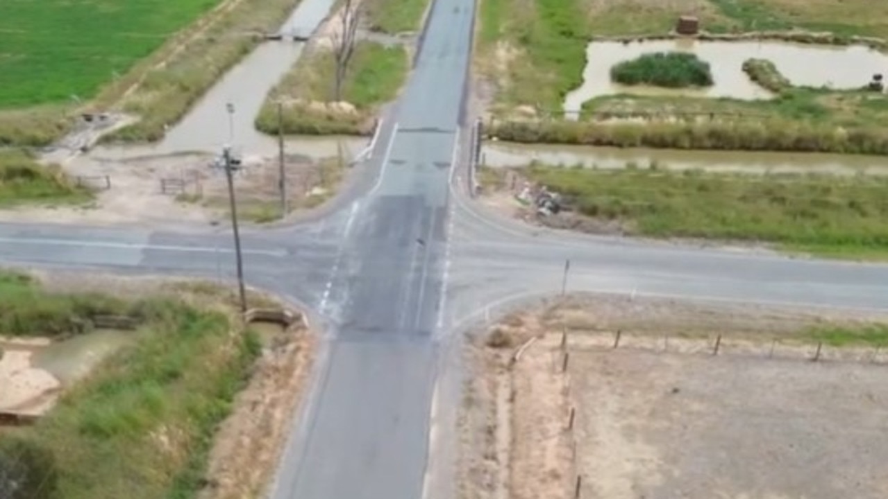 The crash happened at an intersection east of Shepparton in regional Victoria. Picture: 7News