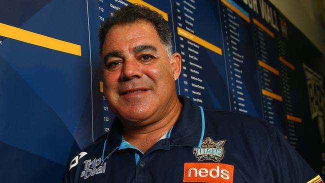 Mal Meninga will be photographed in front of the new Gold Coast Titans honor board which depicts every Gold Coast player dating back to 1988. Pics Adam Head