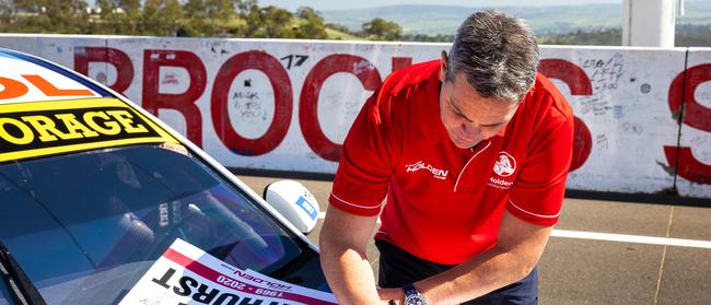 On top … Craig Lowndes will race for Red Bull in one of the last Holdens to take to Mount Panorama. Picture: Daniel Kalisz/Getty Images