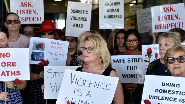 Red Rose Rally against domestic violence. Picture: Evan Morgan.