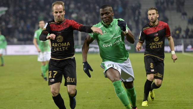 Saint-Etienne's French defender Florentin Pogba (R).