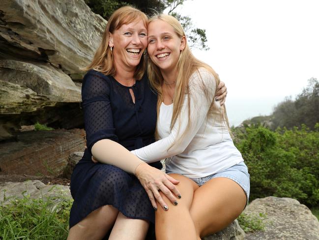 Breast cancer survivor Anke Timm with her daughter Tessa. Picture: Jonathan Ng