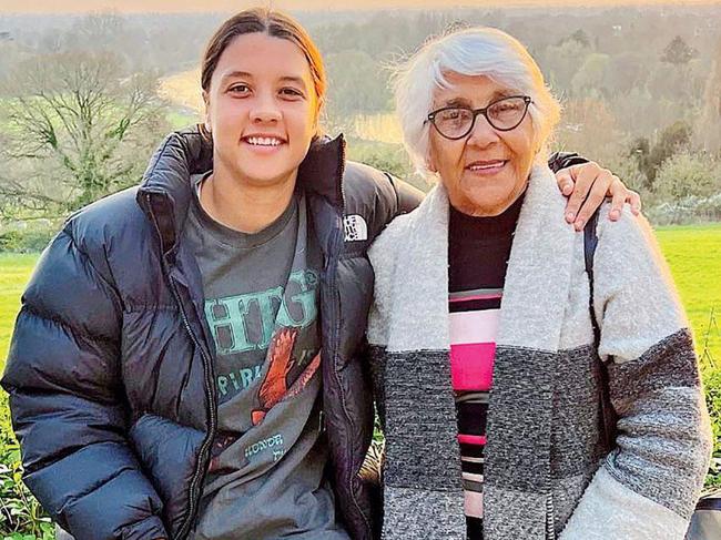 Sam Kerr and her grandmother Coral Kerr. Picture: Supplied