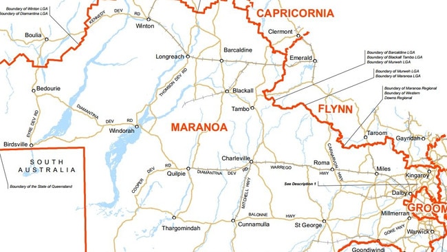 Map of electorate of Maranoa. Photo Contributed