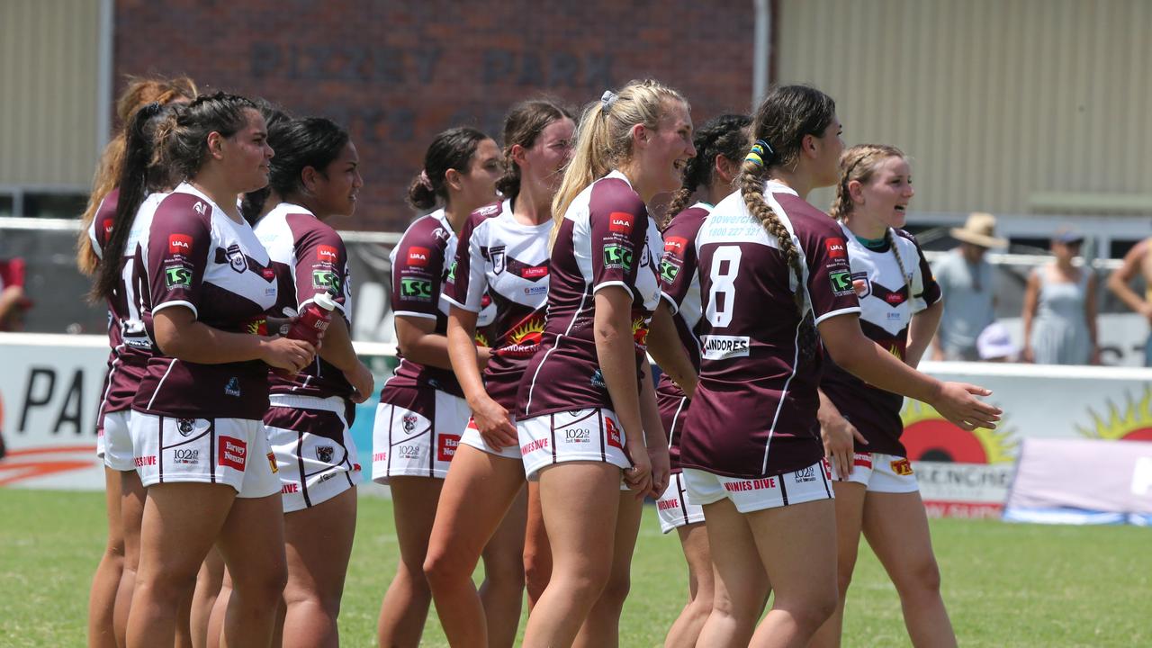 The Harvey Norman 19s girls rugby league competition is on at Pizzey Park. 11am 19s girls Souths v Burleigh Bears at 12.30 Burleigh Player No. Souths Player No. Pic Mike Batterham