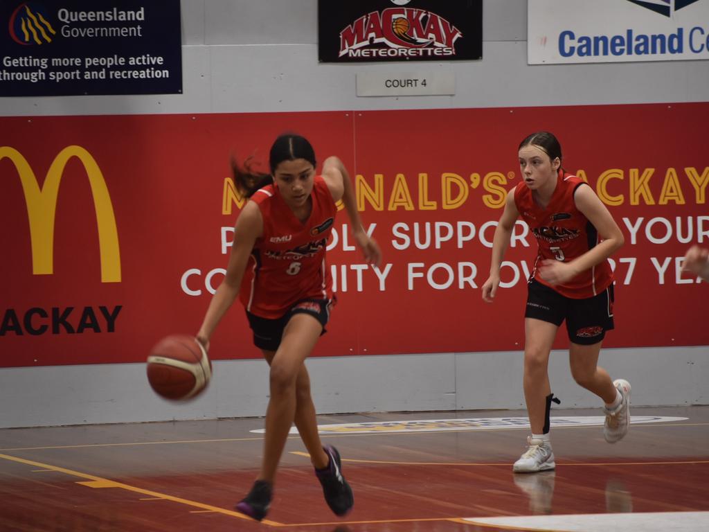 Isabel Smith for the Mackay Meteorettes in the U14 State Championship final against Cairns Dolphins in Mackay, July 10, 2021. Picture: Matthew Forrest