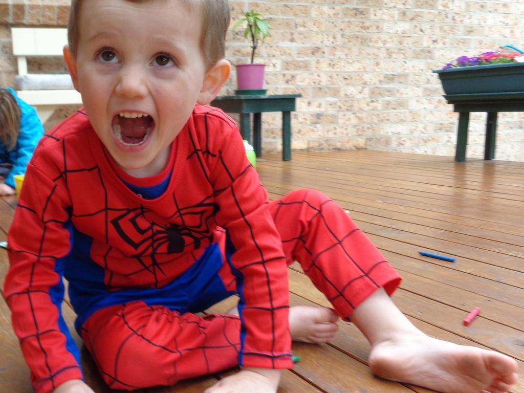 One of the last photos taken of William in his Spider-Man suit before he mysteriously vanished in the small town of Kendall. Picture: NSW Police