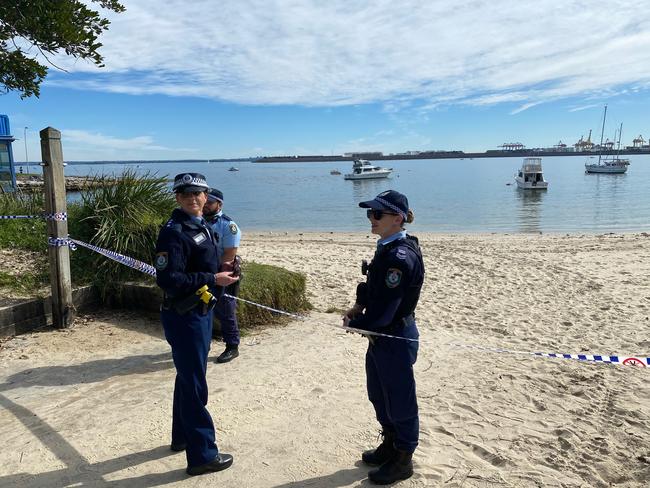 The police operation at Frenchmans Beach, La Perouse. Picture: Georgia Clark