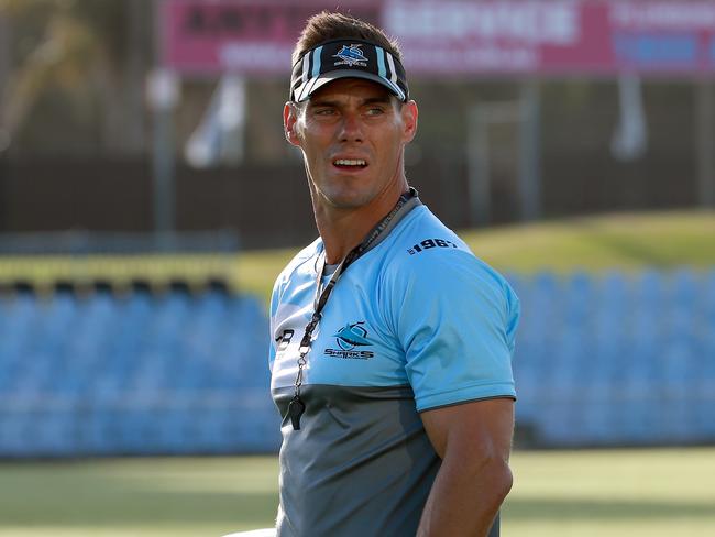 Cronulla Sharks latest recruit Josh Morris pictured at his first training session for his new club at Shark Park in Woolooware.  Interim coach John Morris. Picture: Toby Zerna