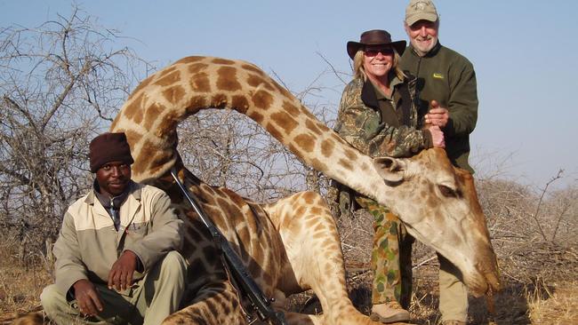 Eric Newman and his wife Lesley at a big-game hunt. Picture: Facebook