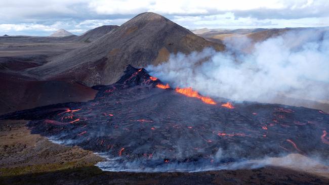 A newly erupted volcano at Grindavik, Iceland on August 3, 2022. Picture: AFP.